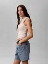 Calvin Klein SL MONOGRAM PATCH WA Bej Kadın Kolsuz Tişört
