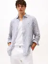 Tommy Hilfiger LINEN ESSENTIAL STRI, 0A5 Mavi Erkek Gömlek