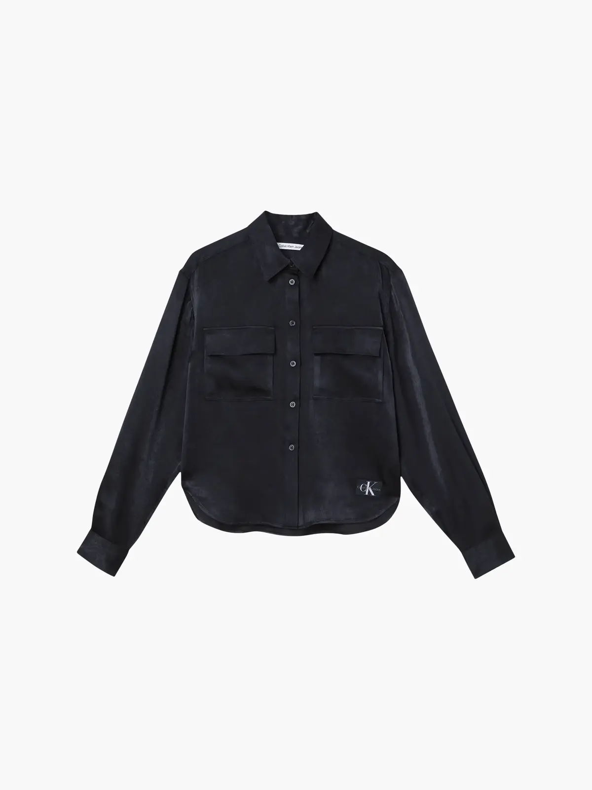 Calvin Klein SATIN UTILITY SHIRT Kadın Siyah Gömlek