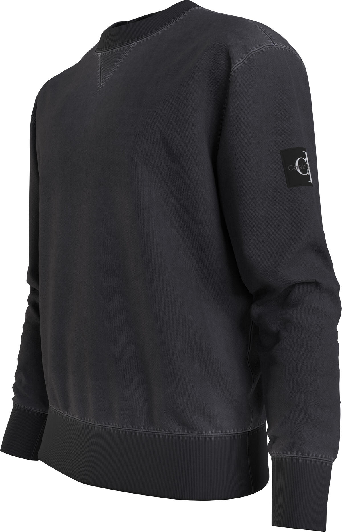 Calvin Klein WASHED BADGE CREW NE Erkek Gri Sweatshirt