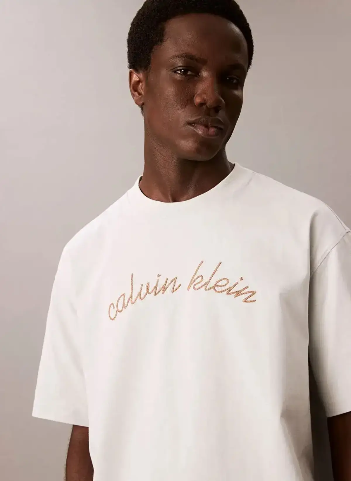 Calvin Klein SS CENTER CHAIN STITCH 16S RLXD Mavi Erkek Tişört