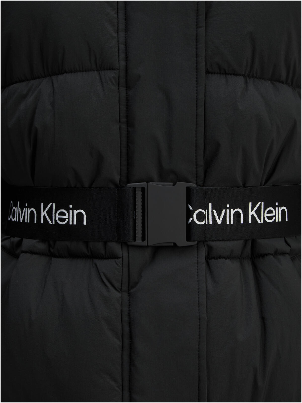 Calvin Klein BELTED MIDWEIGHT PUFFER Siyah Kadın Mont Calvin Klein BELTED MIDWEIGHT PUFFER Siyah Kadın Mont
