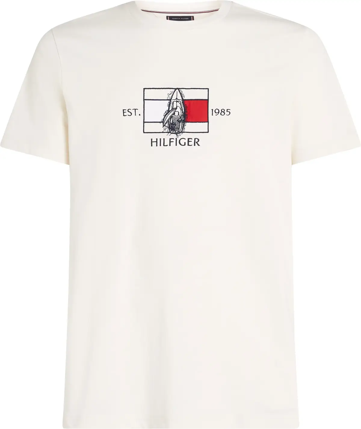 Tommy Hilfiger HILFIGER FLAG SAILIN, Z00 Krem Erkek T-Shirt & Polo