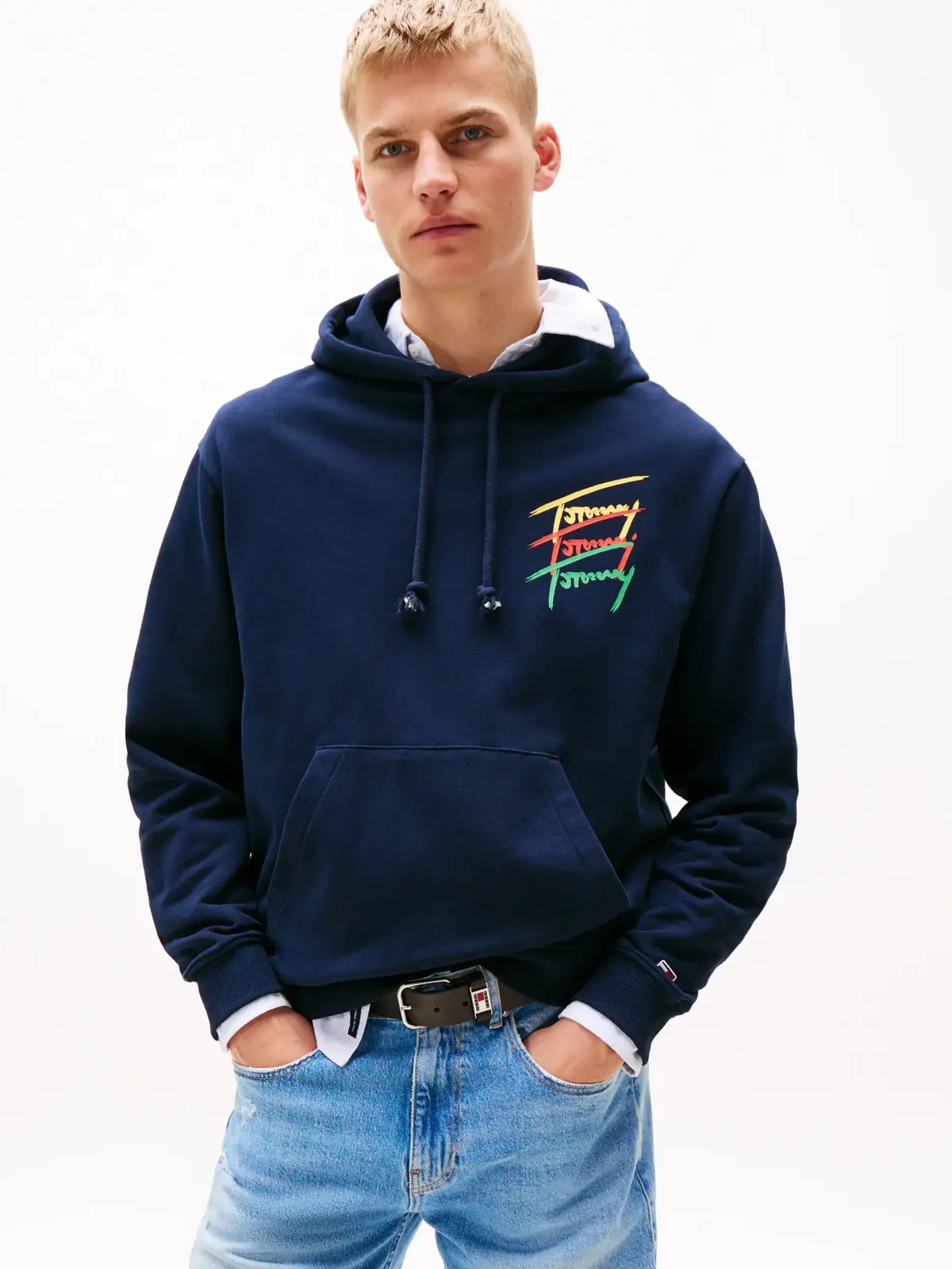 Tommy Hilfiger TJM RLX 3 COLOR SIGN Erkek Mavi Sweatshirt