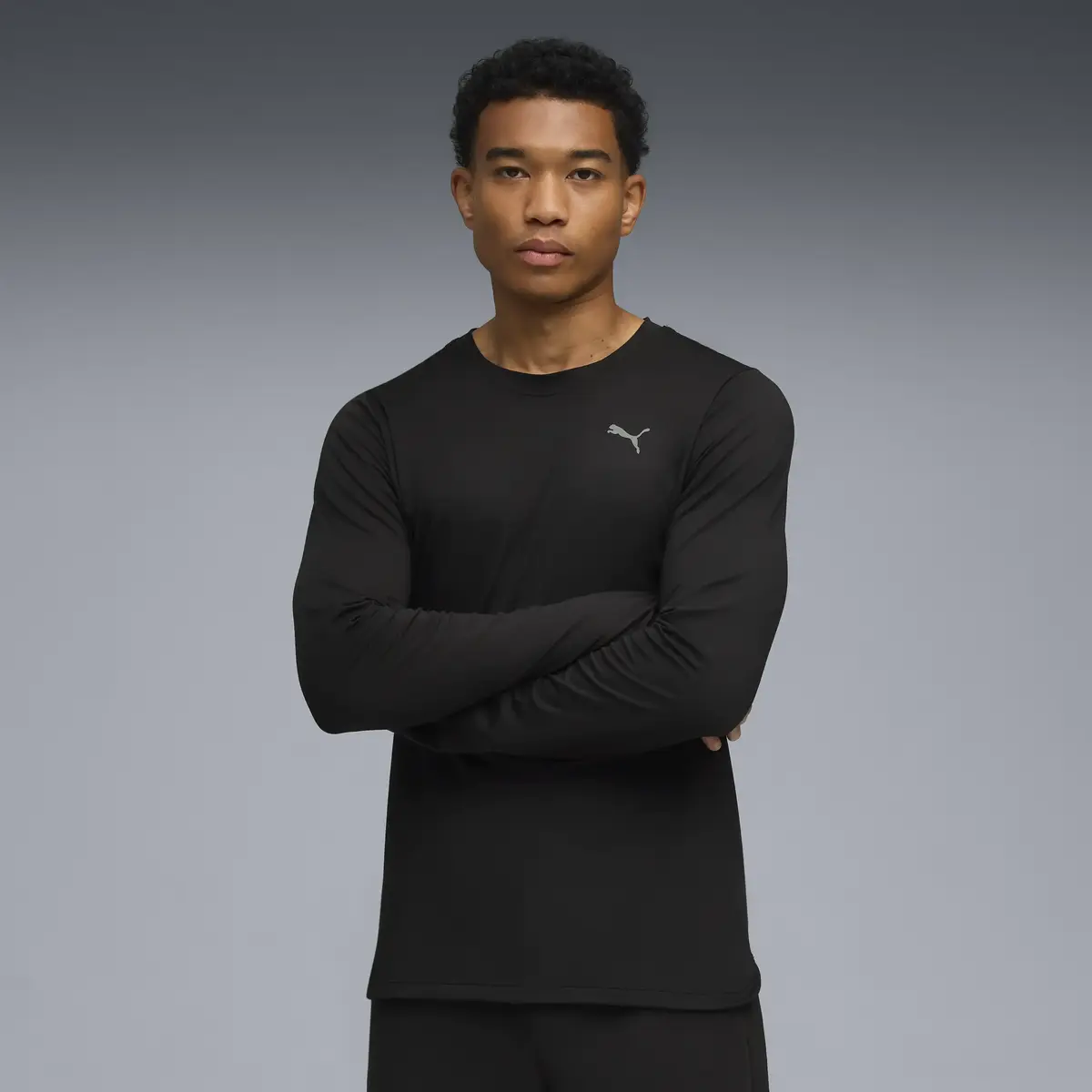 Puma M CLOUDSPUN LS TEE Siyah Erkek T-Shirt & Polo