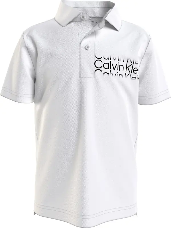 Calvin Klein INST. CUT OFF LOGO P Erkek Beyaz Polo T-Shirt