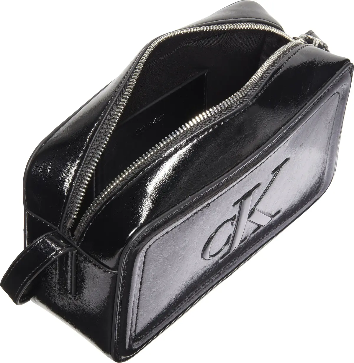 Calvin Klein BOLD CK METALLIC CAMERA BAG Kadın Siyah Omuz Çanta