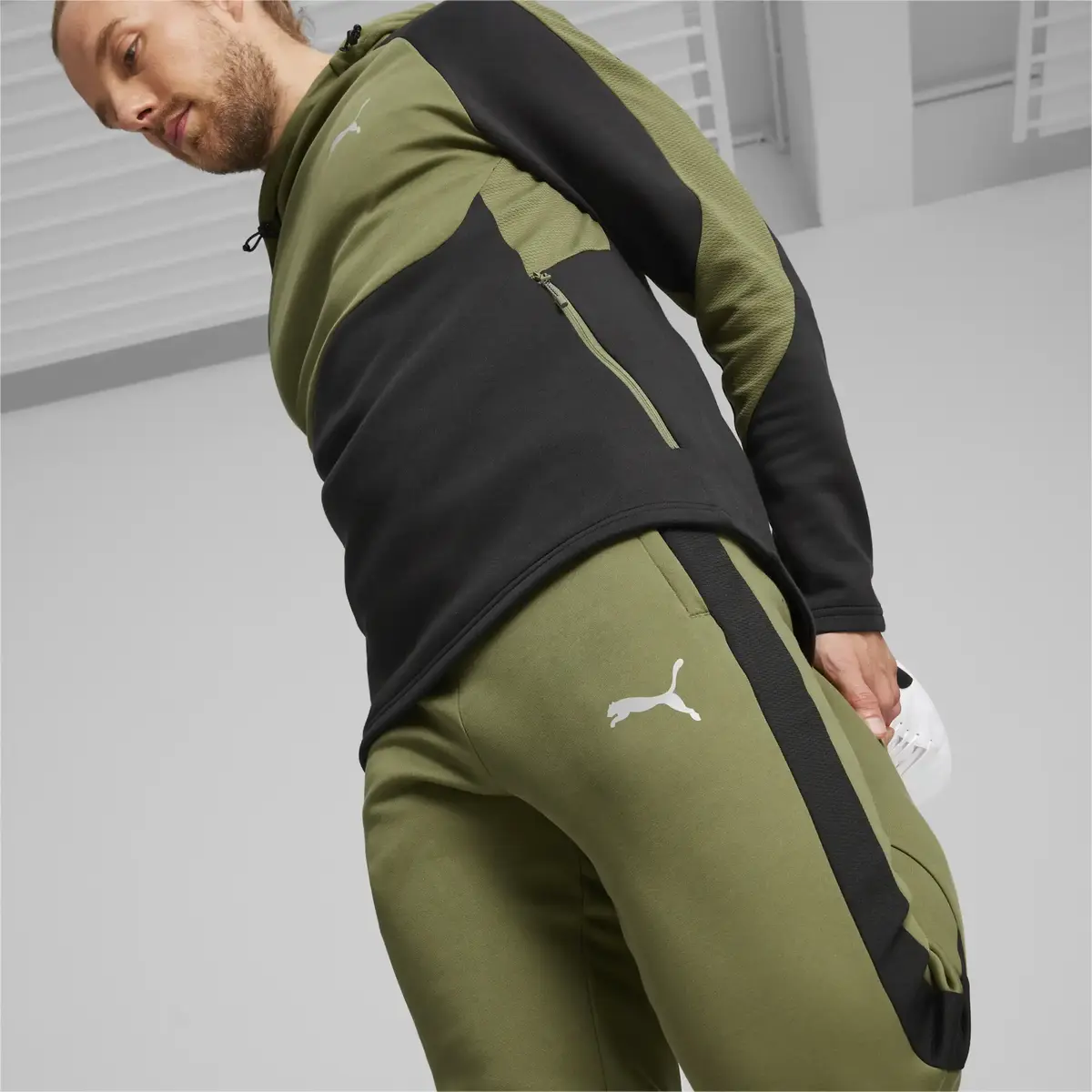 Puma EVOSTRIPE Pants DK Yeşil Erkek Eşofman Altı