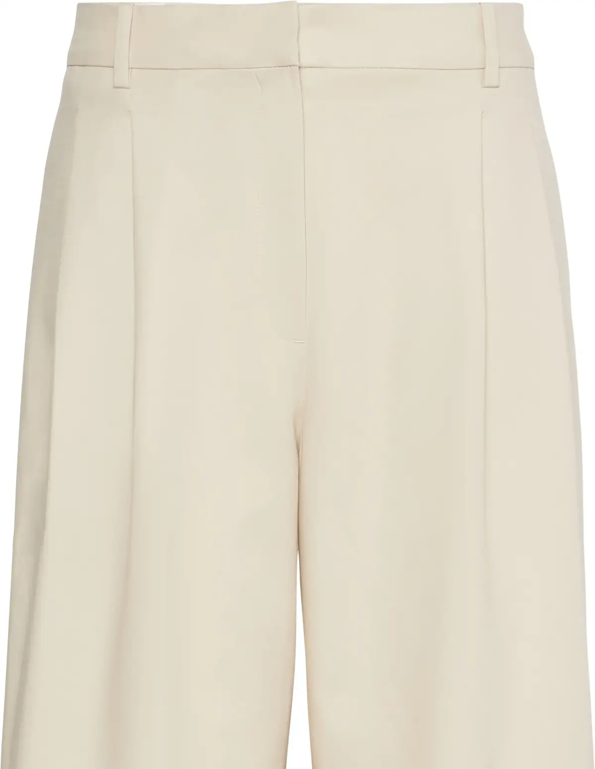 Calvin Klein STRETCH CHINO W/ PLEAT - WIDE LE Kadın Krem Kumaş Pantolon