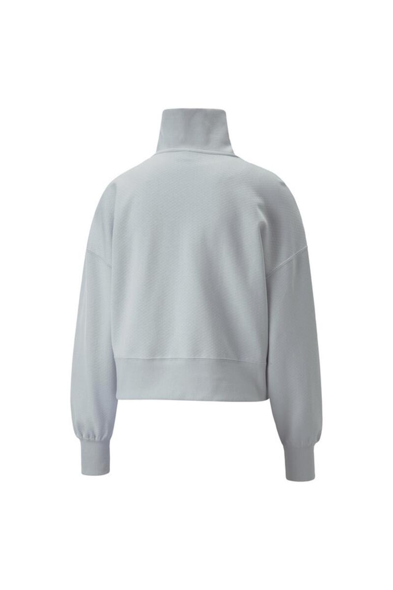 Puma Infuse Half Platin Gri Kadın Yarım Fermuarlı Sweatshirt