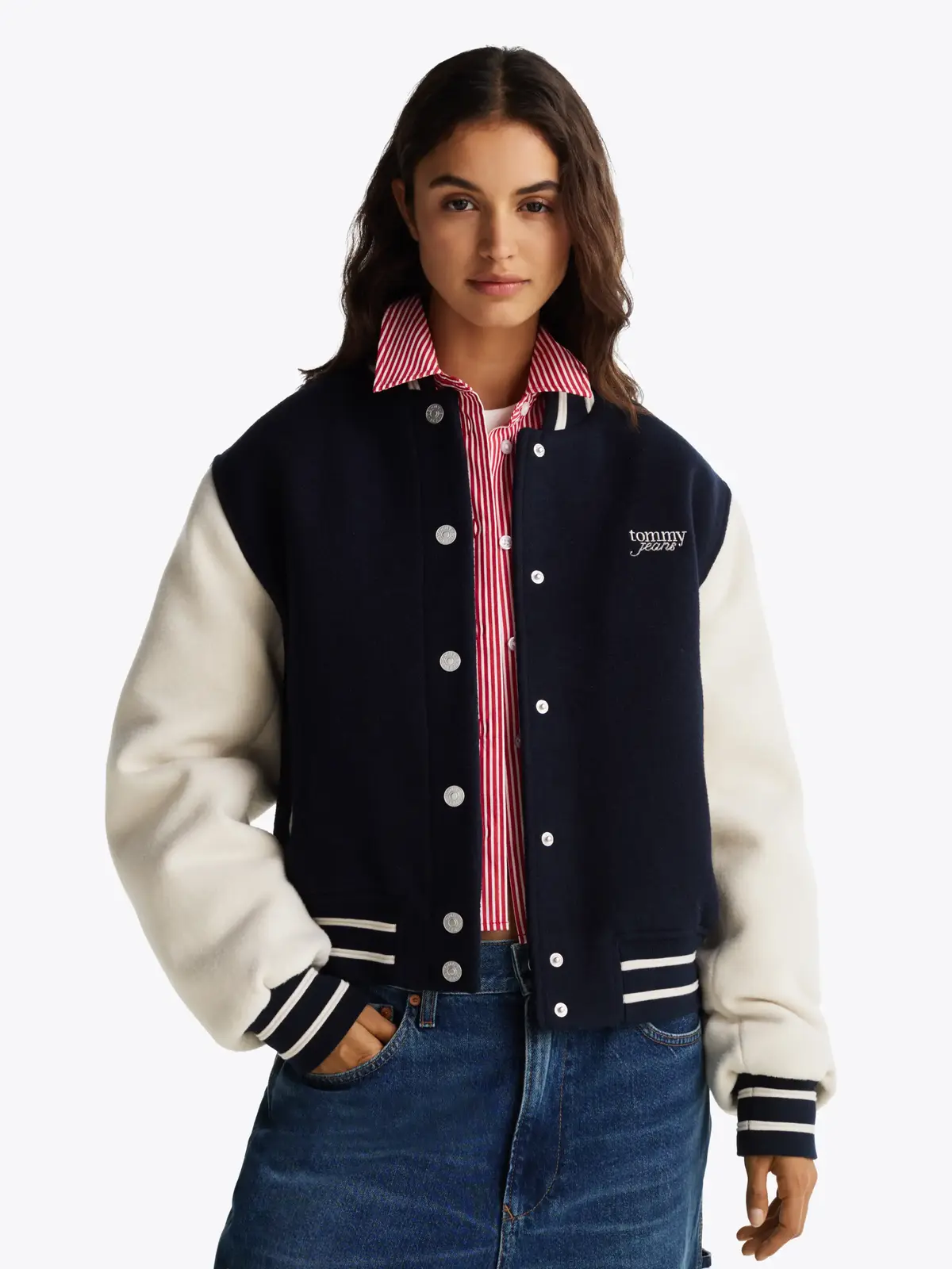 Tommy Hilfiger TJW WOOL VARSITY JAC, C1G Lacivert Kadın Ceket