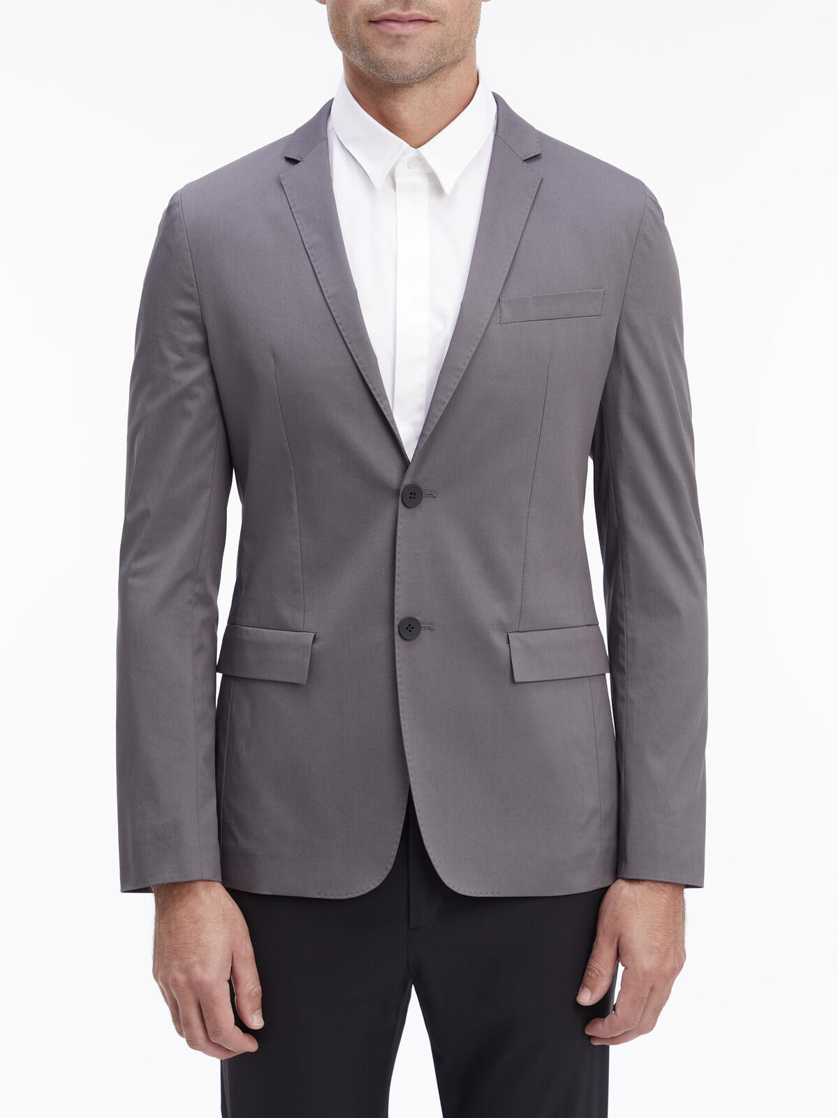 Calvin Klein CRINKLE TECH COTTON Erkek Gri Blazer