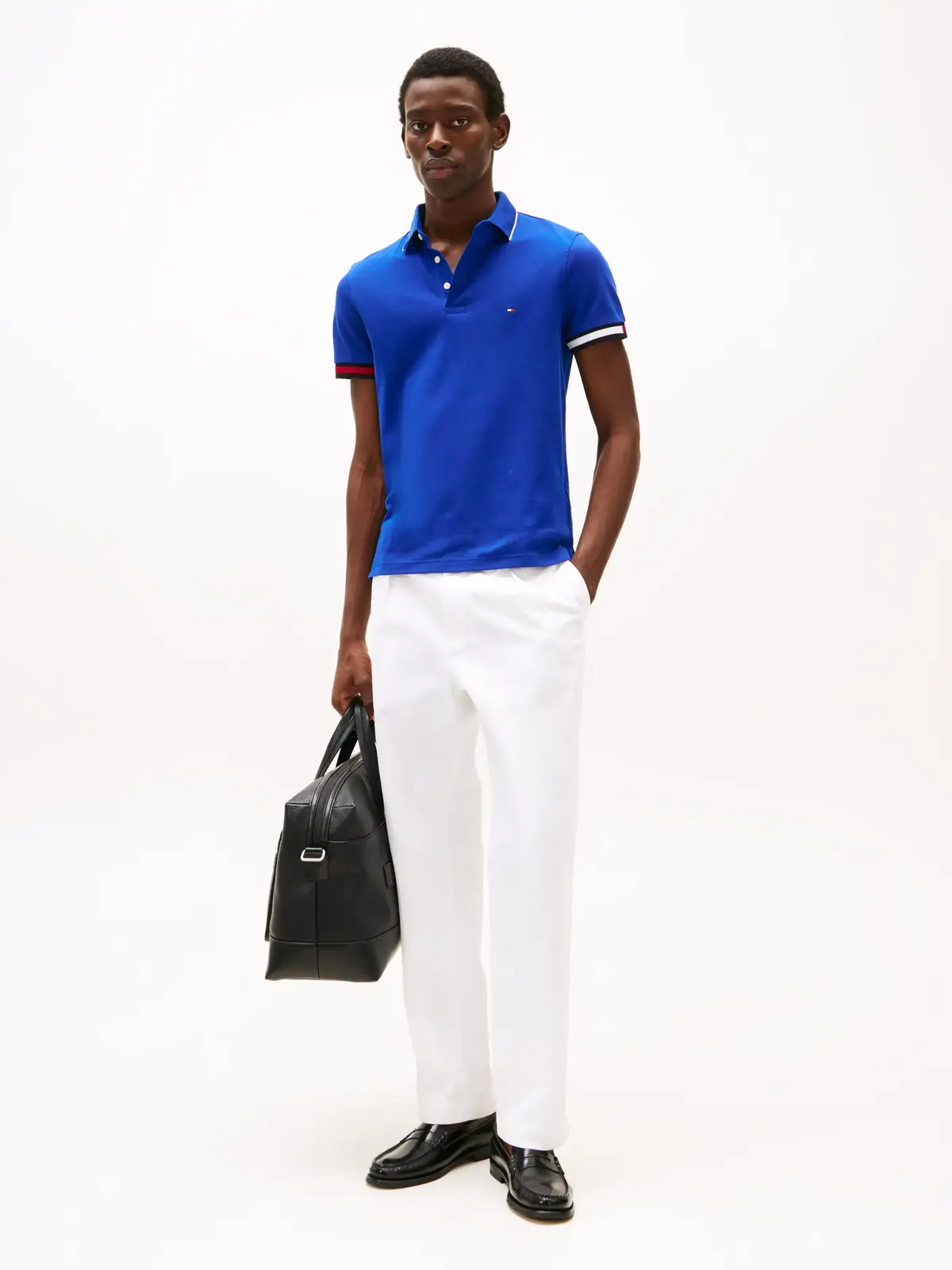 Tommy Hilfiger FLAG CUFF SLIM FIT P, D03 Lacivert Erkek T-Shirt & Polo