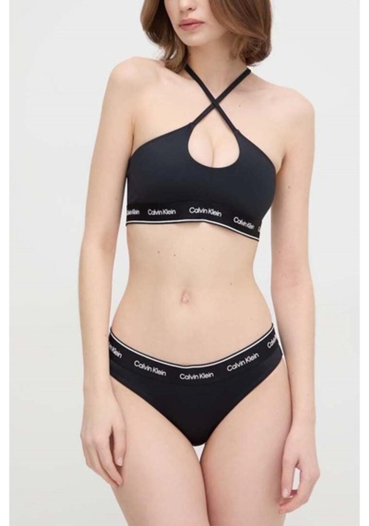 Calvin Klein HALTER BRALETTE, BEH Siyah Kadın Bikini Üstü
