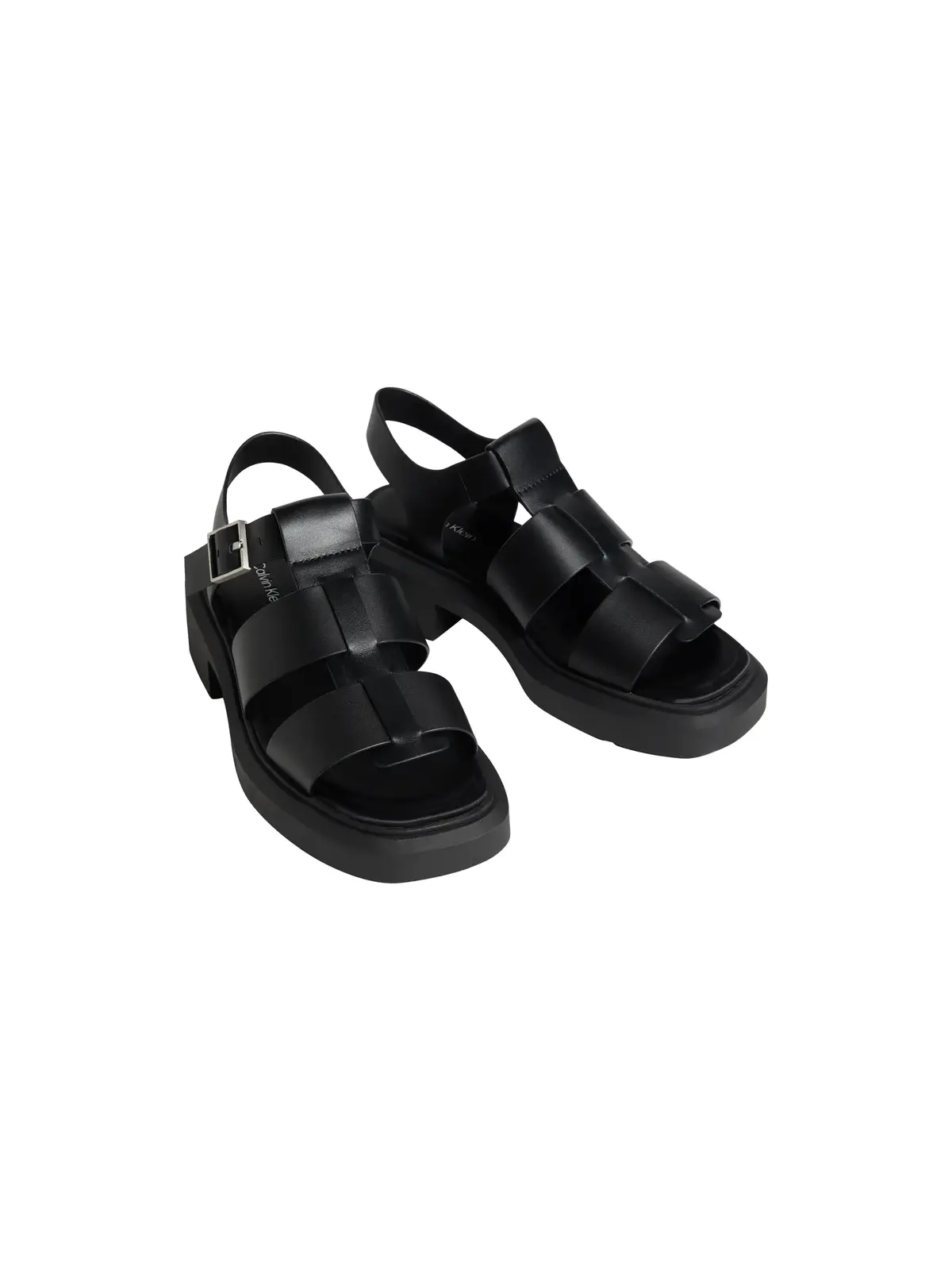 Calvin Klein CHUNKY SANDAL FISHER Siyah Kadın Deri Balıkçı Sandaleti