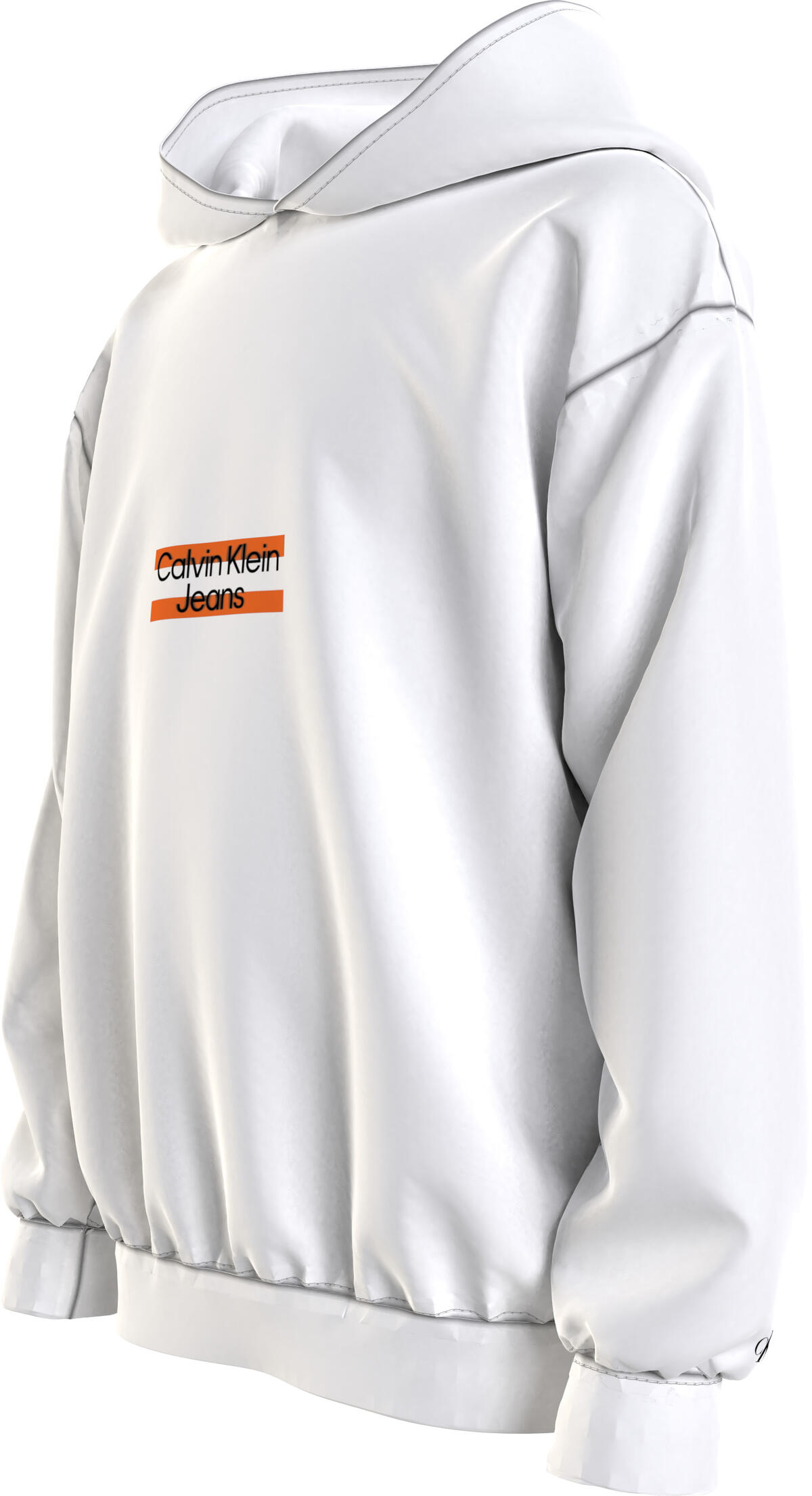 Calvin Klein MINI BLOCK LOGO HOOD Erkek Beyaz Hoodie