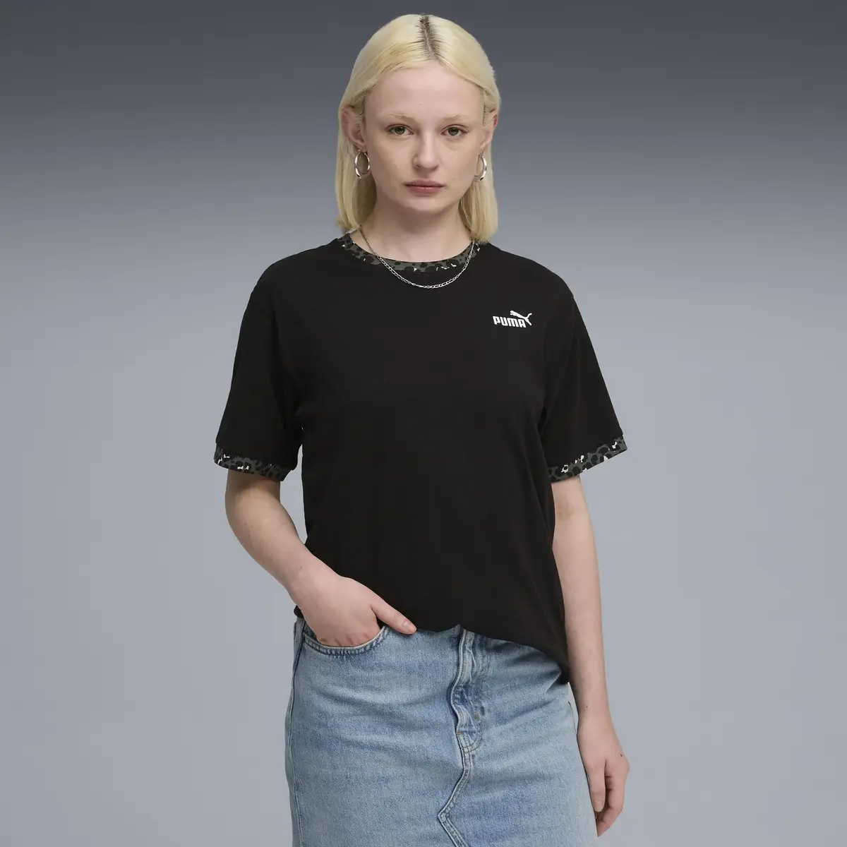 Puma ESS GRAPHIC Animal Tee Siyah Kadın T-Shirt