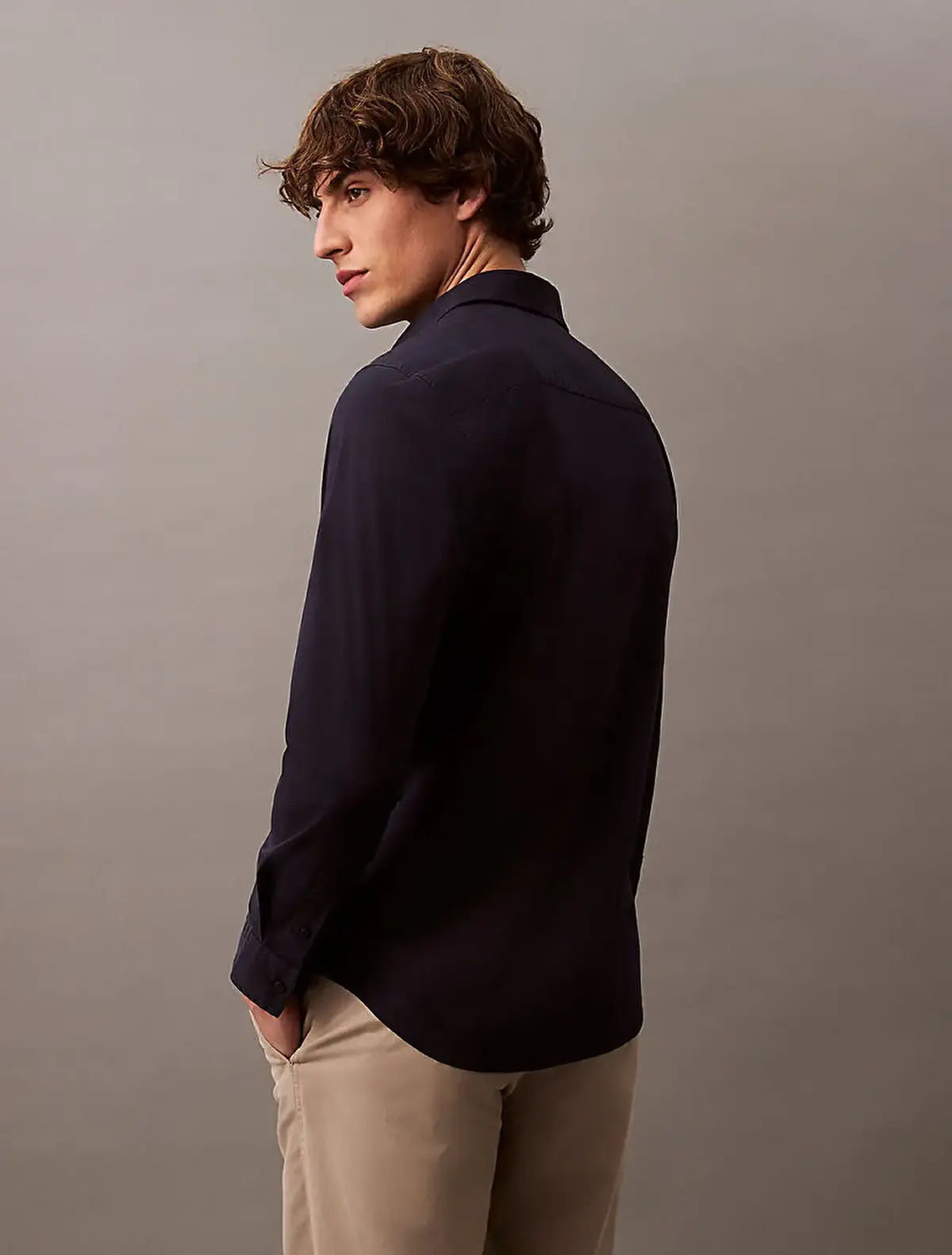Calvin Klein LS SOLID STRETCH SLIM SHIRT Antrasit Erkek Gömlek Calvin Klein LS SOLID STRETCH SLIM SHIRT Antrasit Erkek Gömlek