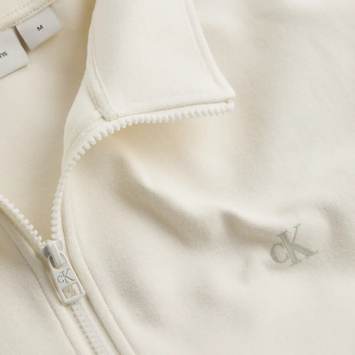 Calvin Klein INTERLOCK HALF ZIP, YAS Krem Erkek Sweatshirt