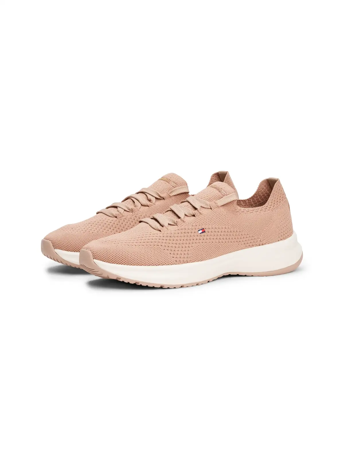 Tommy Hilfiger TH KNIT RUNNER Bej Kadın Günlük Spor Ayakkabı