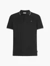 Calvin Klein STRETCH PIQUE TIPPIN Erkek Siyah Polo T-Shirt