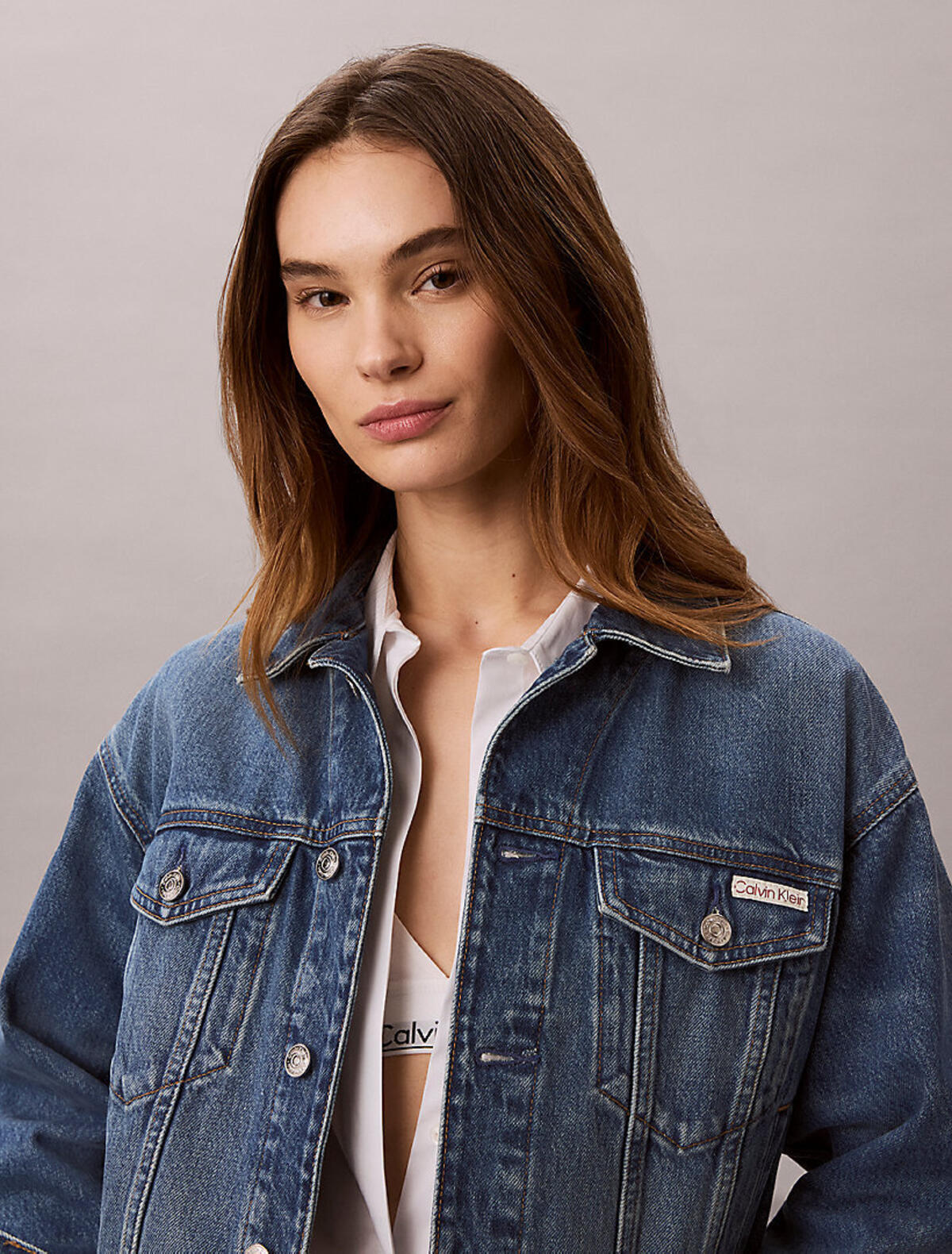 Calvin Klein 90s TRUCKER BASSET B, SCB Mavi Kadın Kot Ceket