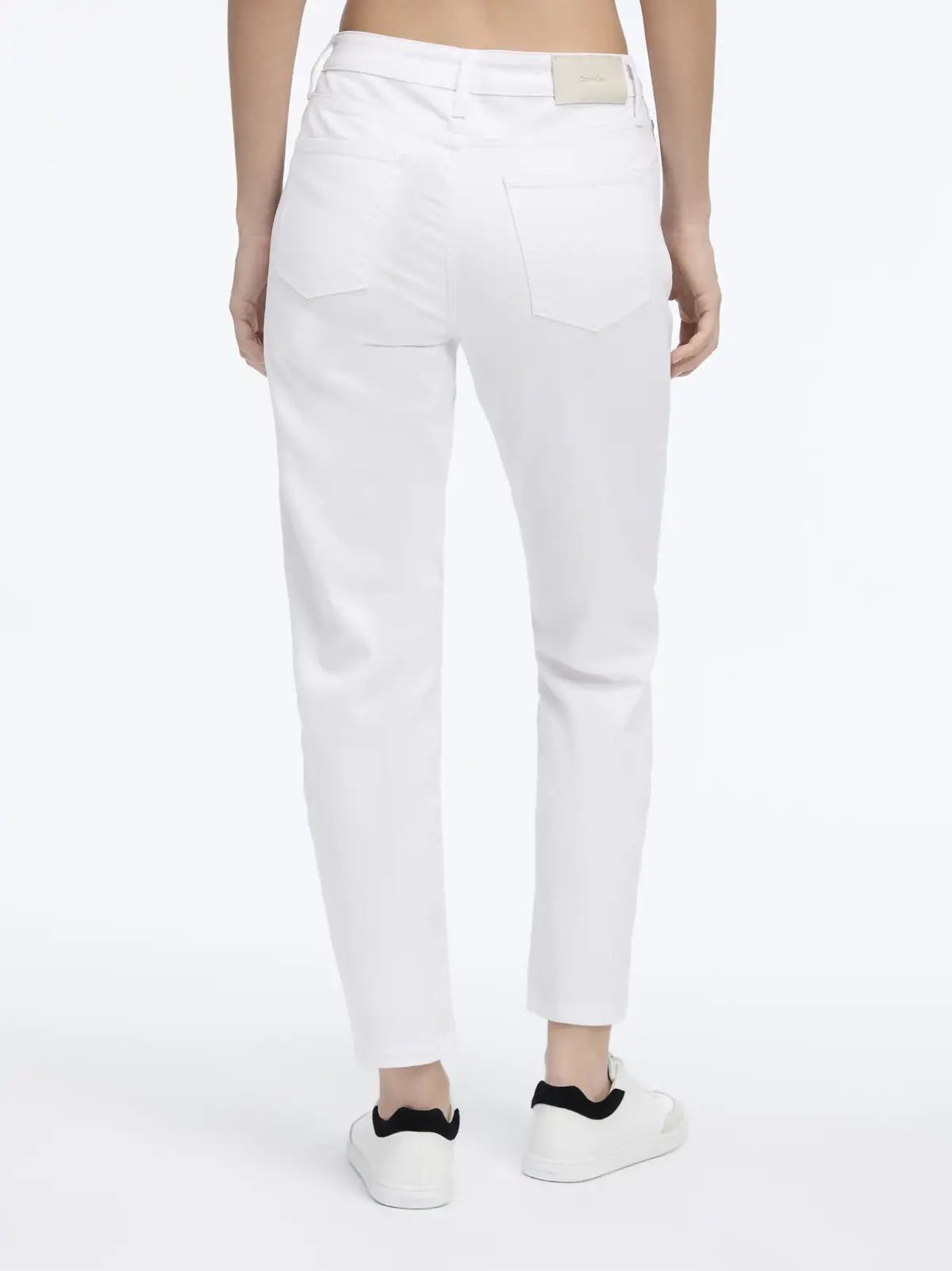 Calvin Klein MR SLIM ANKLE WHITE, 1AJ Beyaz Kadın Jean Pantolon