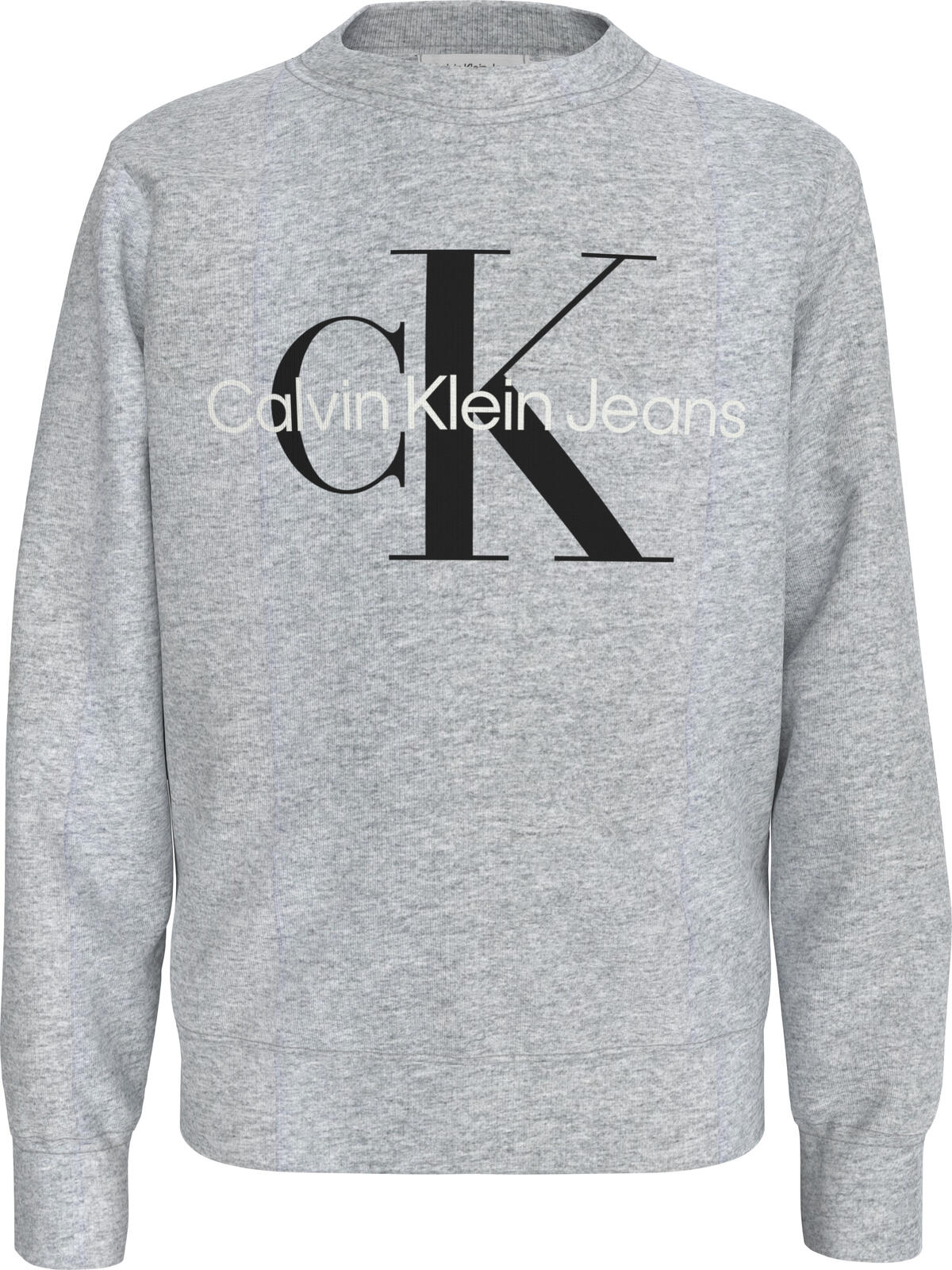 Calvin Klein CK MONOGRAM TERRY CN Erkek Gri Sweatshirt