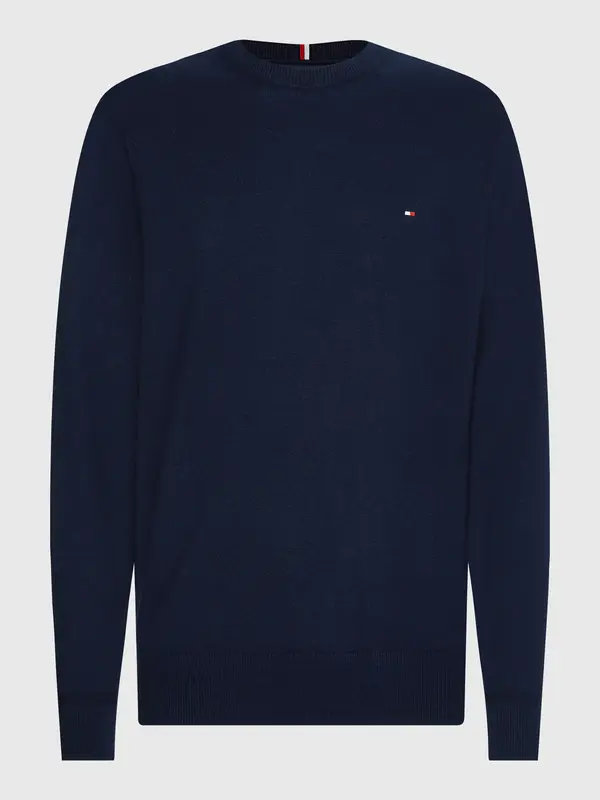 Tommy Hilfiger PIMA ORG CTN CASHMER, DW5 Siyah Erkek Kazak