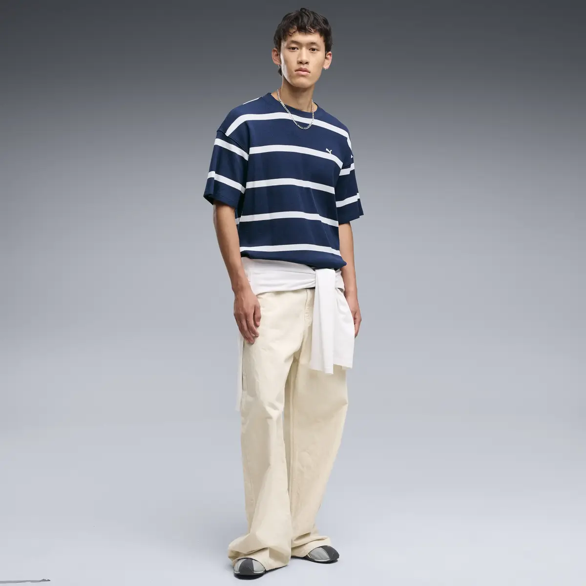 Puma SELECT Essentials Waffle Tee Lacivert Erkek T-Shirt