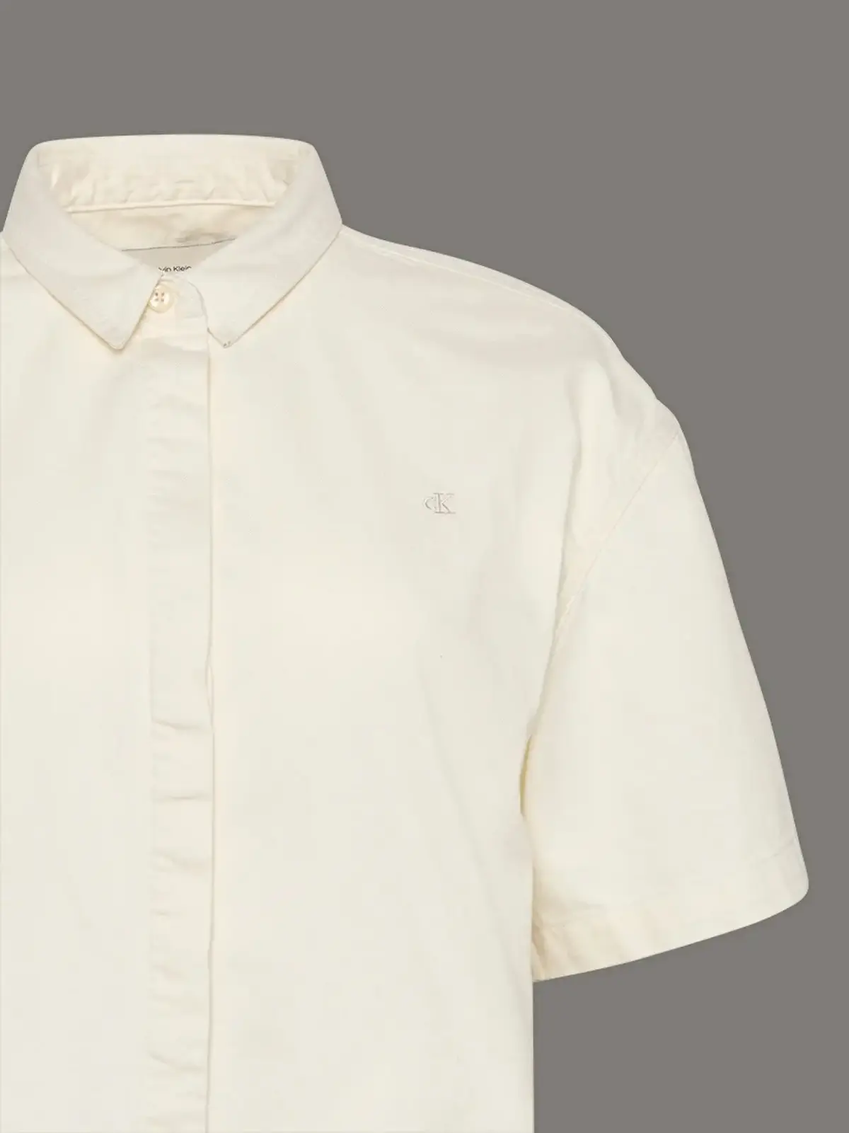 Calvin Klein SS DENIM SHIRT CHALK WHITE Beyaz Kadın Gömlek Calvin Klein SS DENIM SHIRT CHALK WHITE Beyaz Kadın Gömlek