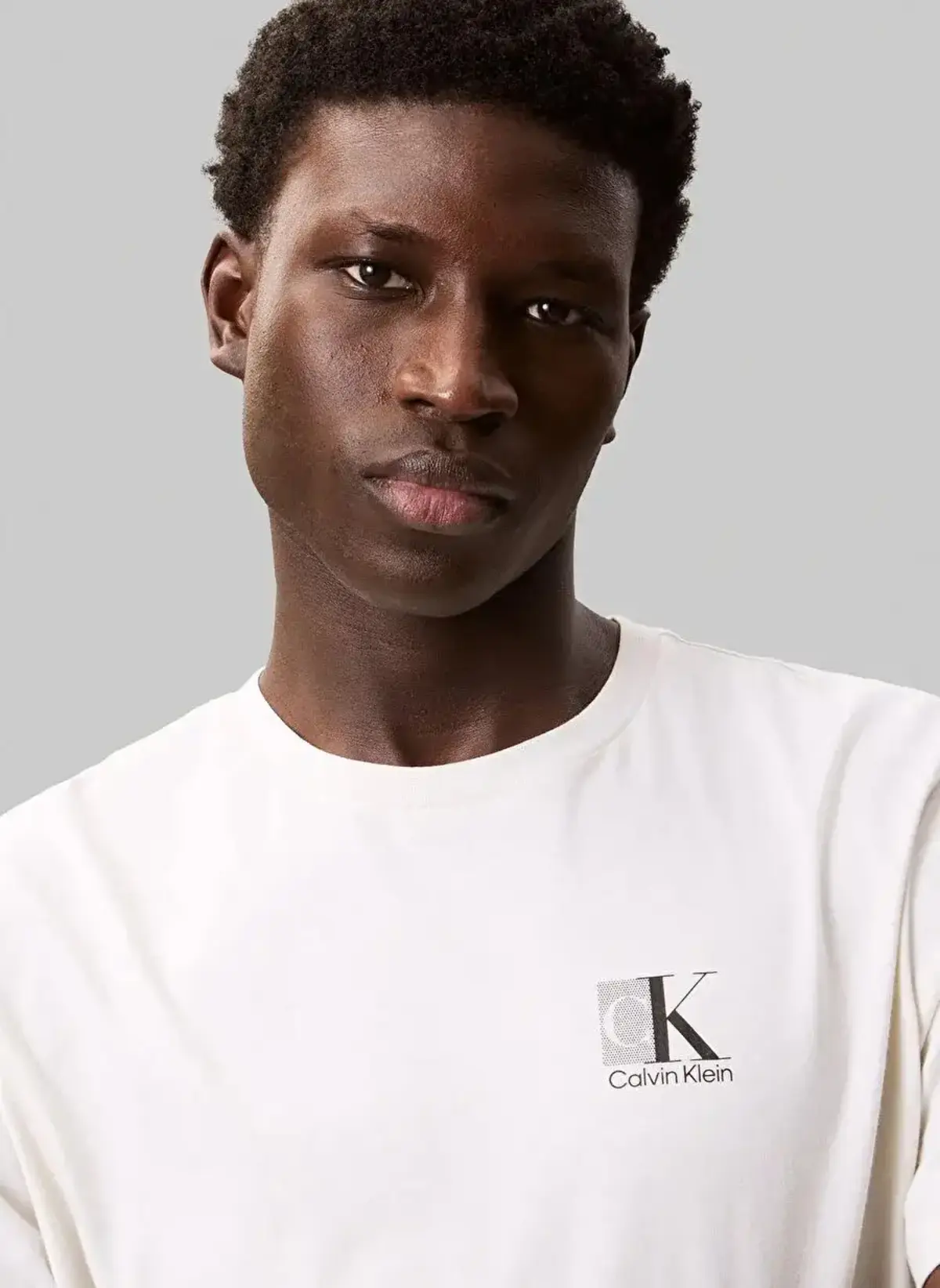 Calvin Klein SS 30s EU SP CK ABSTRACT GRAPHIC Beyaz Erkek Tişört