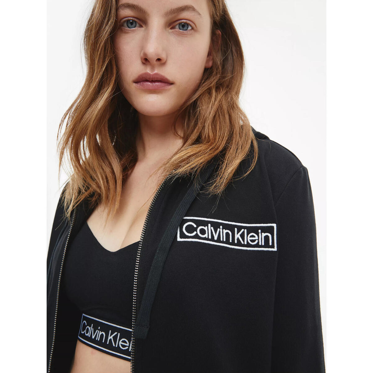 Calvin Klein L/S HOODIE Kadın Siyah Fermuarlı Ceket