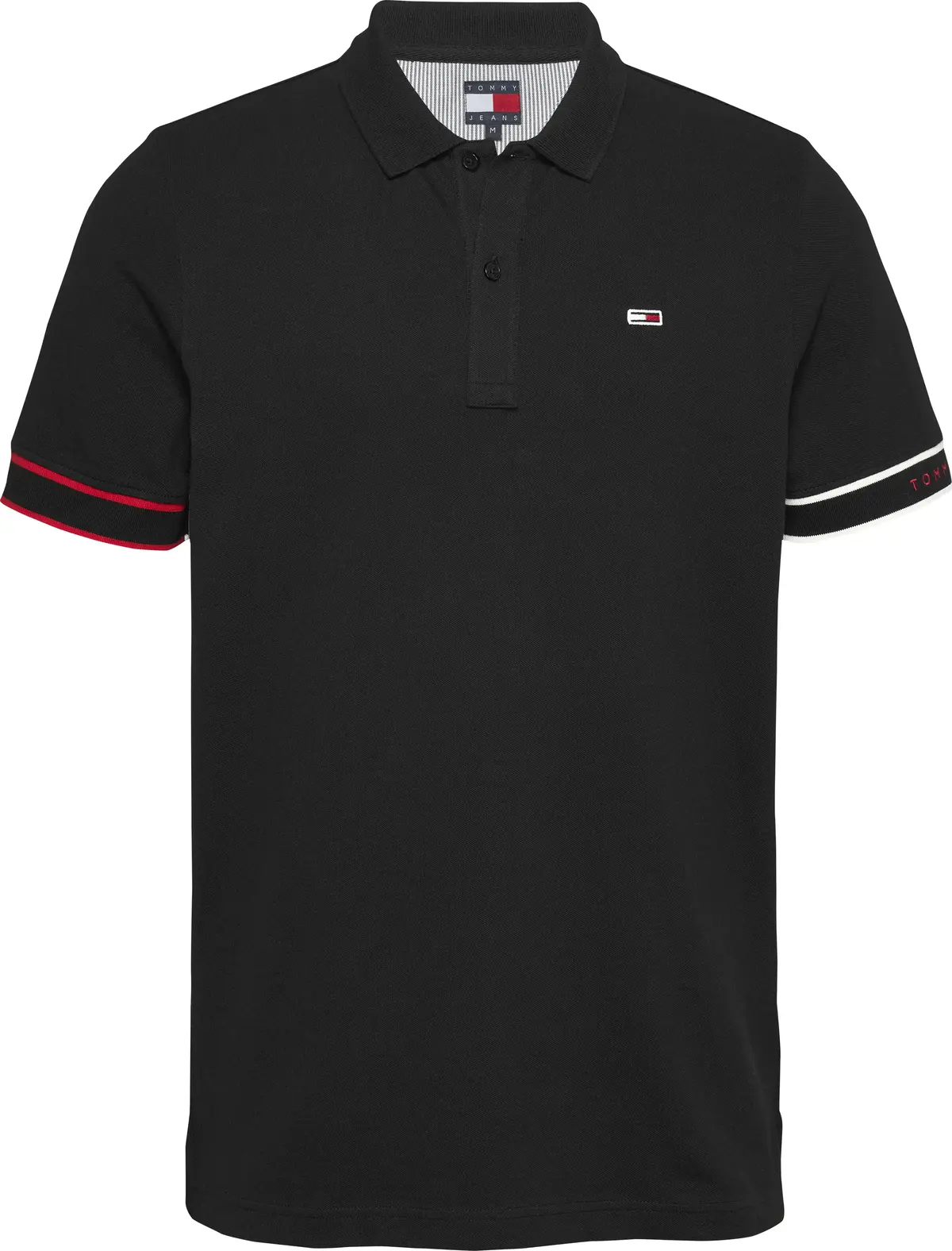 Tommy Hilfiger TJM SLIM FLAG CUFF P, BDS Siyah Erkek T-Shirt & Polo