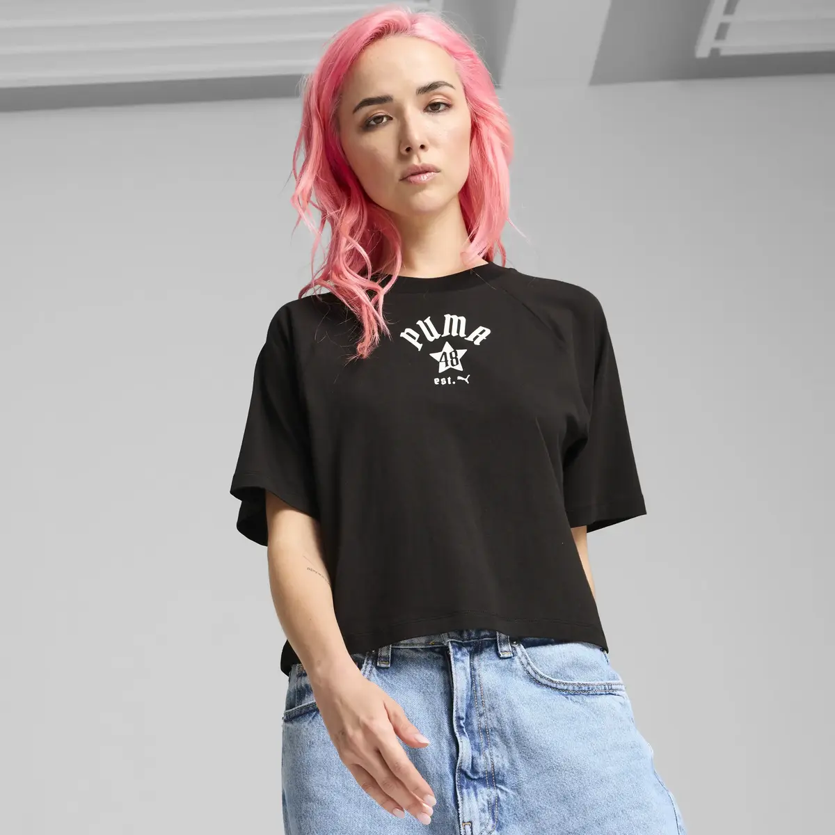 Puma CLASSICS Relaxed Tee Siyah Kadın T-Shirt