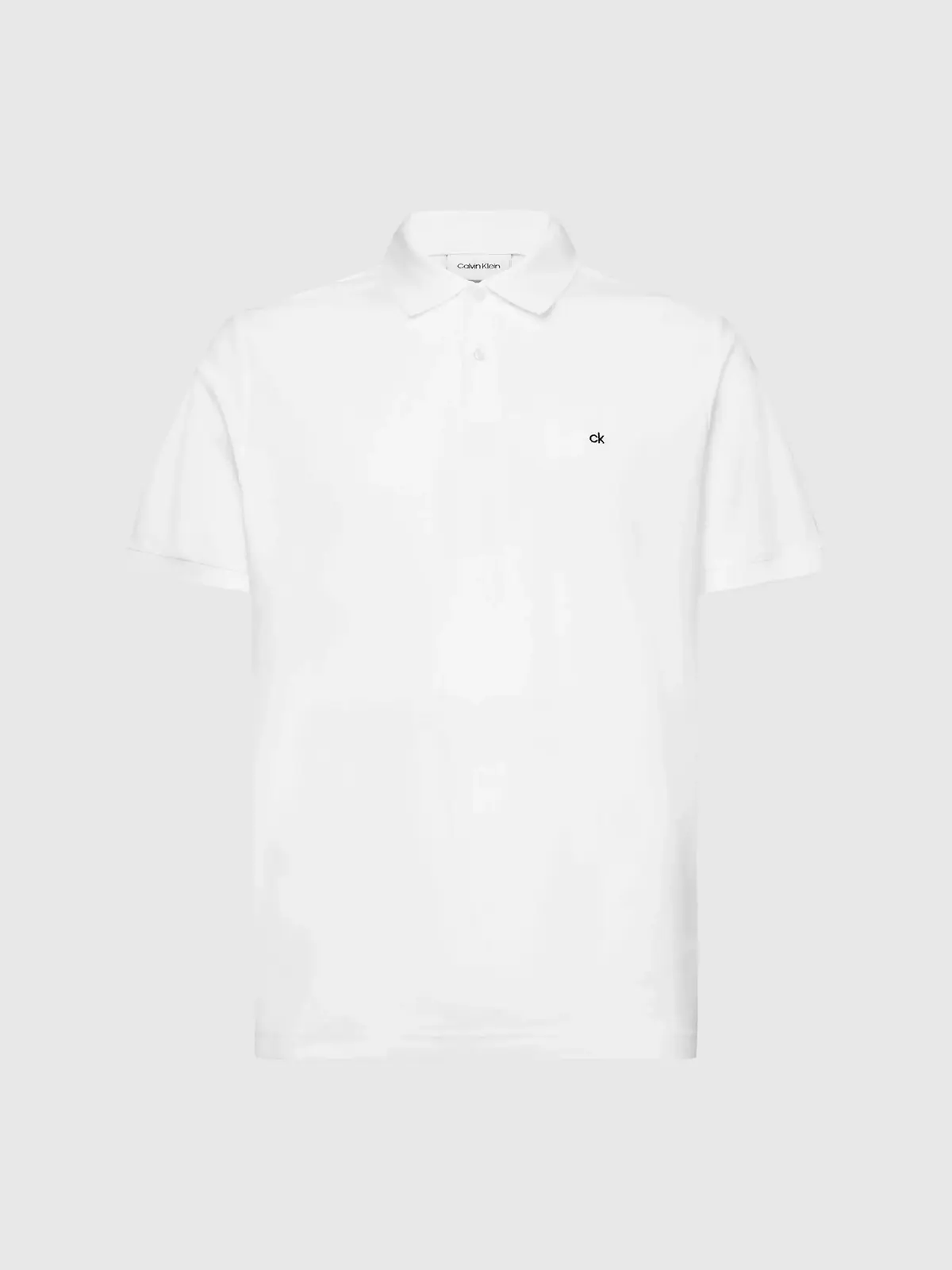 Calvin Klein LOGO REFINED PIQUE S Erkek Beyaz Polo T-Shirt