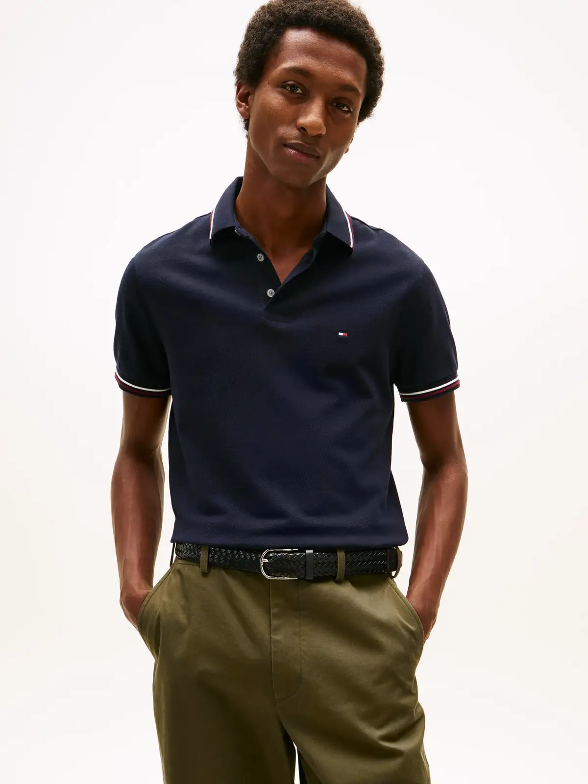 Tommy Hilfiger TIPPED SLIM FIT POLO, DW5 Siyah Erkek T-Shirt & Polo