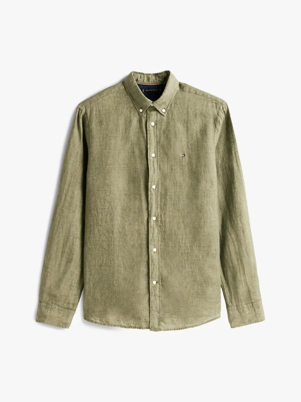 Tommy Hilfiger PIGMENT DYED LI SOLI, PLI Yeşil Erkek Gömlek