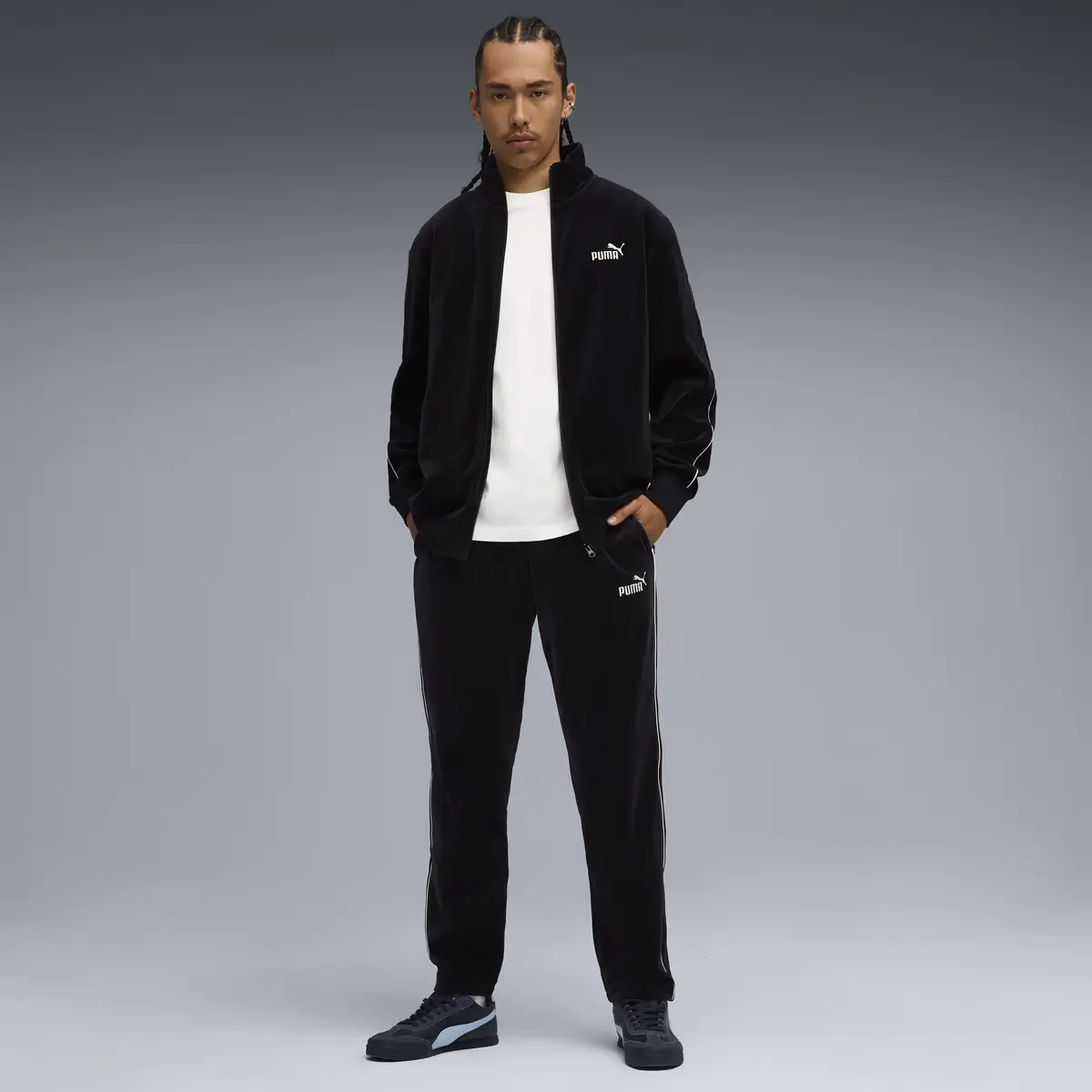 Puma ESS ELEVATED Velour Pants Siyah Erkek Eşofman Altı
