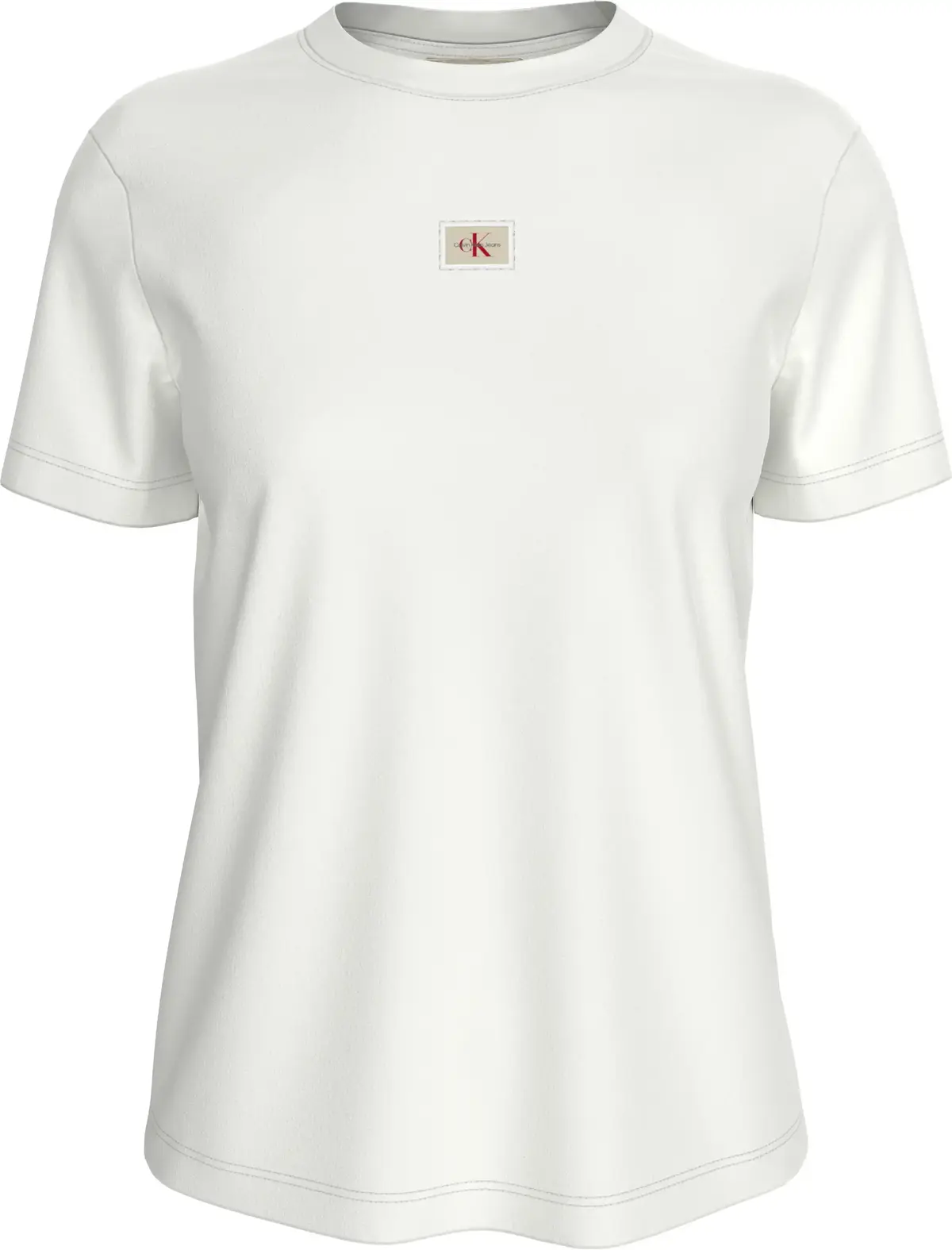 Calvin Klein WOVEN LABEL REGULAR, YAF Beyaz Kadın T-Shirt & Polo