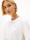 Tommy Hilfiger RWB PIQUE C-NK SS TE, YBL Beyaz Kadın T-Shirt