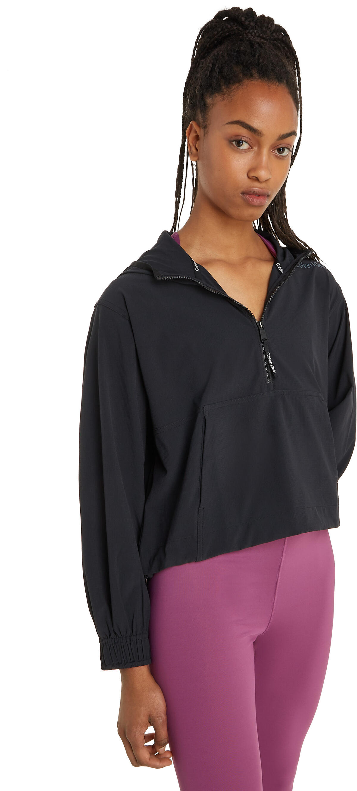 Calvin Klein PW - 1/4 Zip Anorak Kadın Siyah Mont