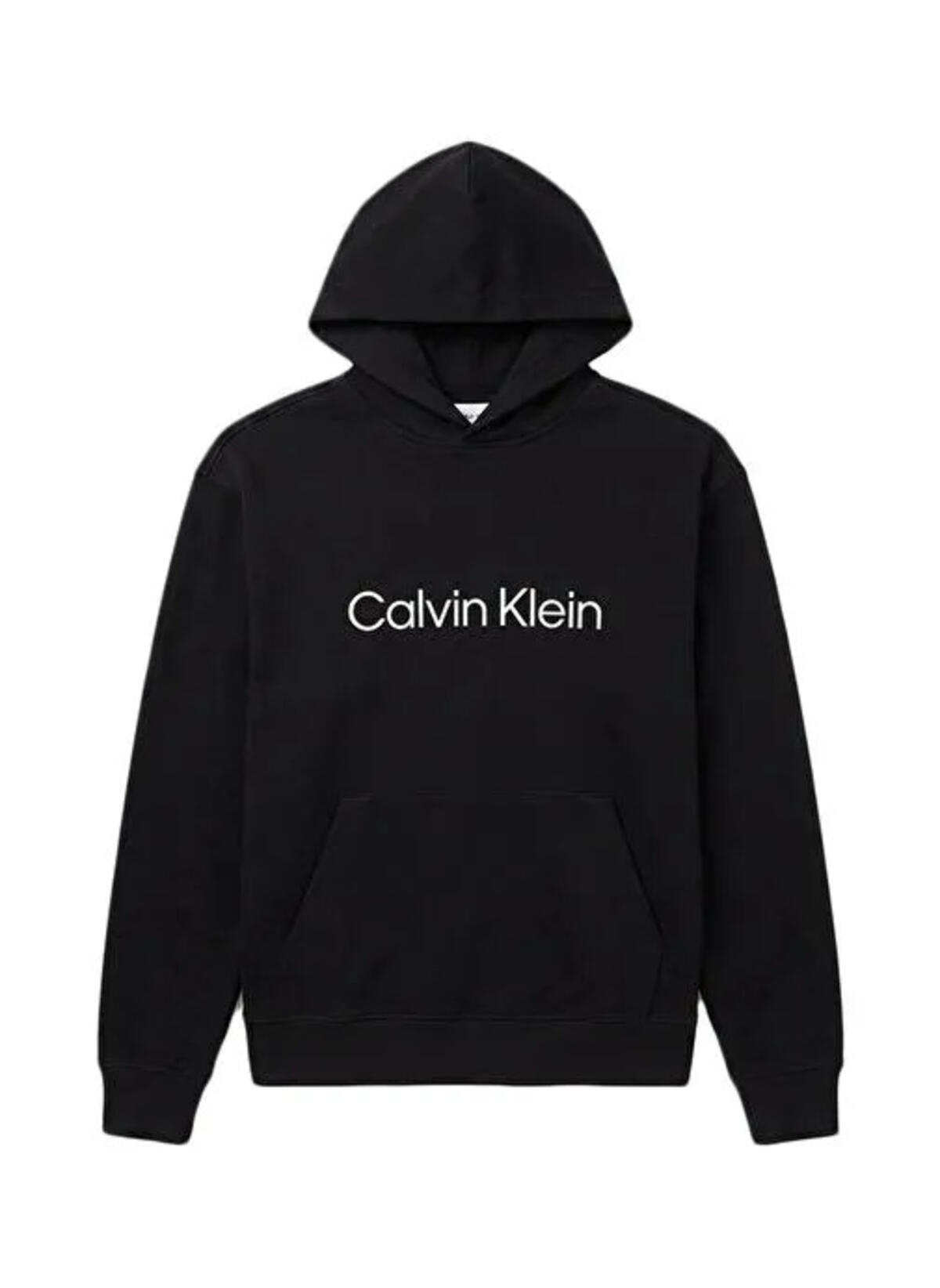 Calvin Klein LS EU STD LOGO 350TE, UB1 Erkek Siyah Hoodie