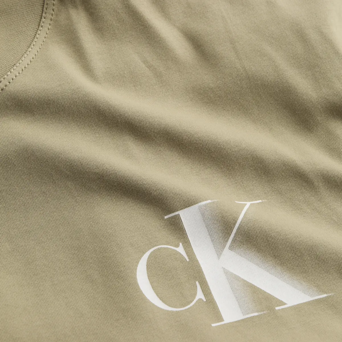 Calvin Klein BOLD CK TEE, HI0 Bej Erkek T-Shirt & Polo