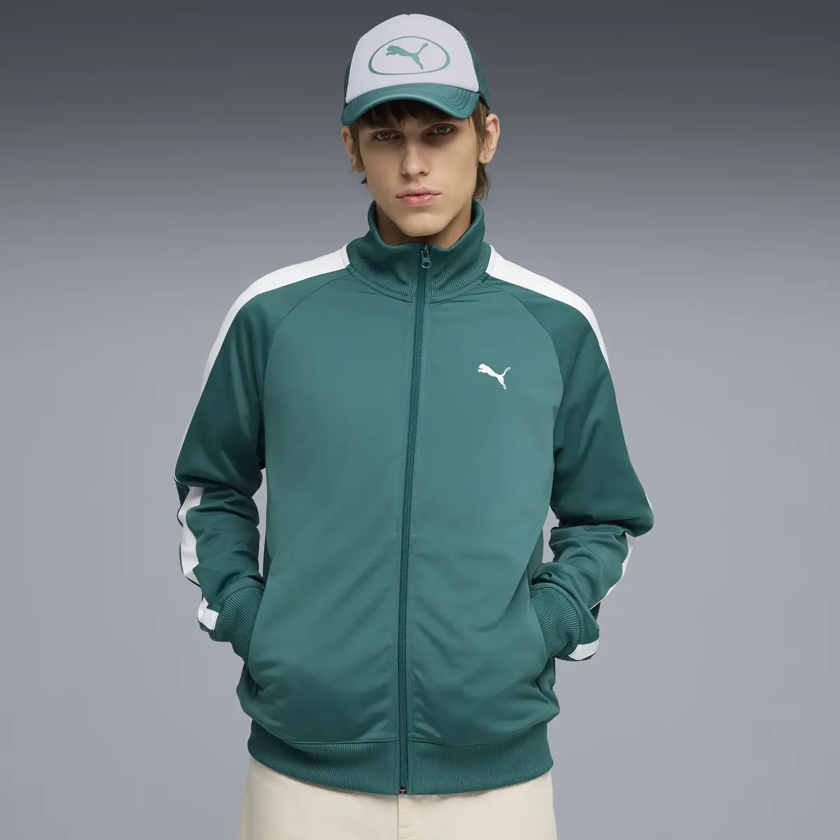 Puma T7 Track Jacket Yeşil Erkek Sweatshirt