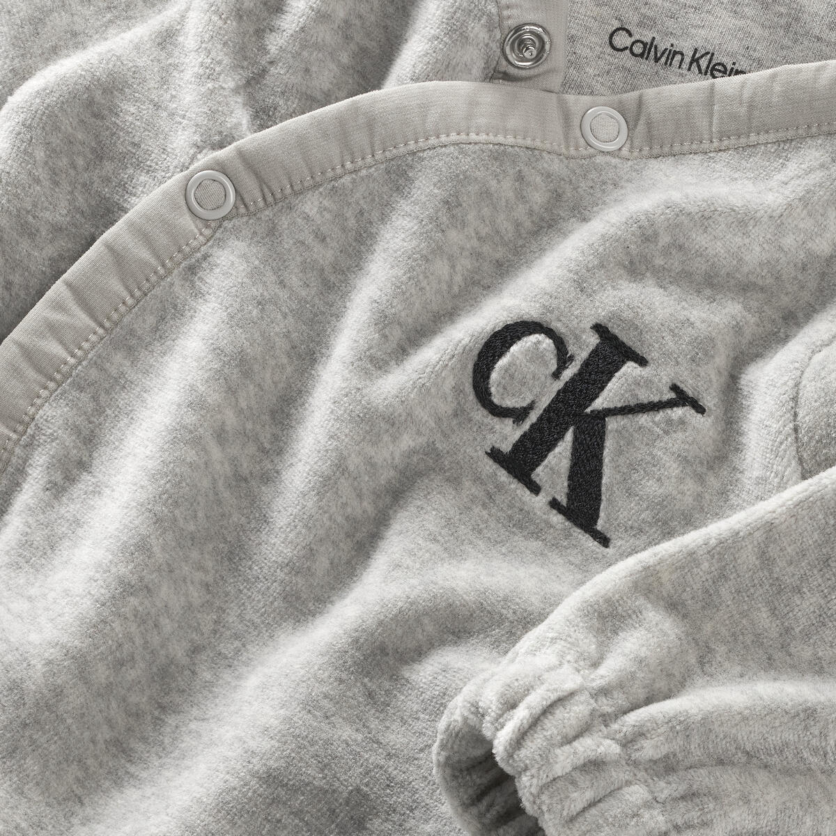 Calvin Klein SOFT VELVET BODYSUIT Bebek Gri Zıbın