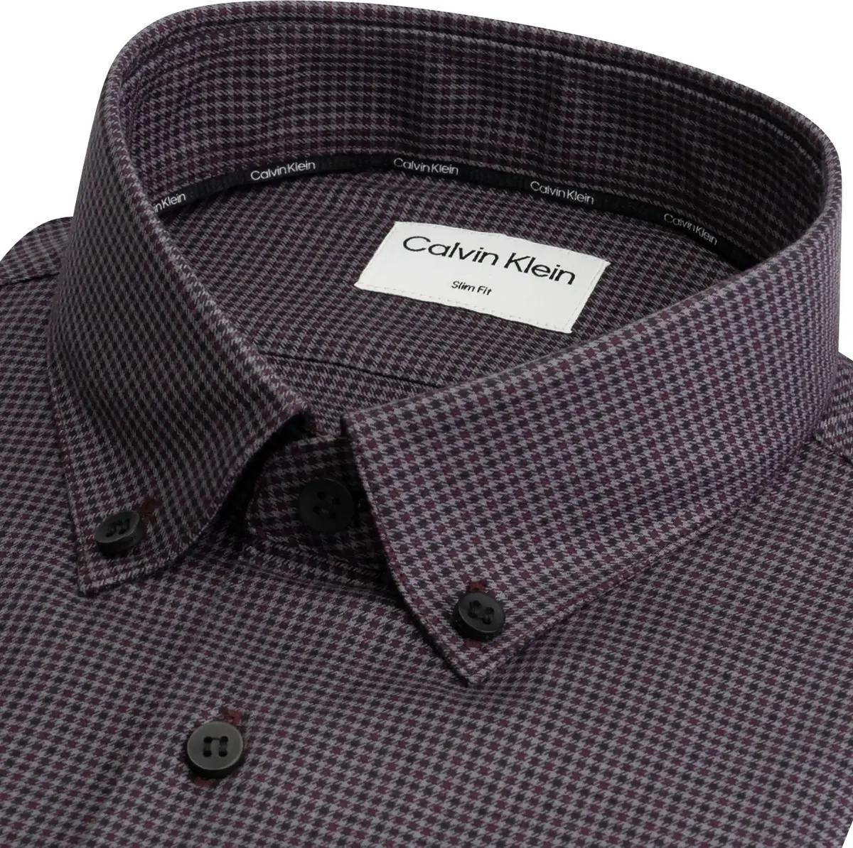 Calvin Klein MULTI CHECK SLIM BD Erkek Bordo Gömlek