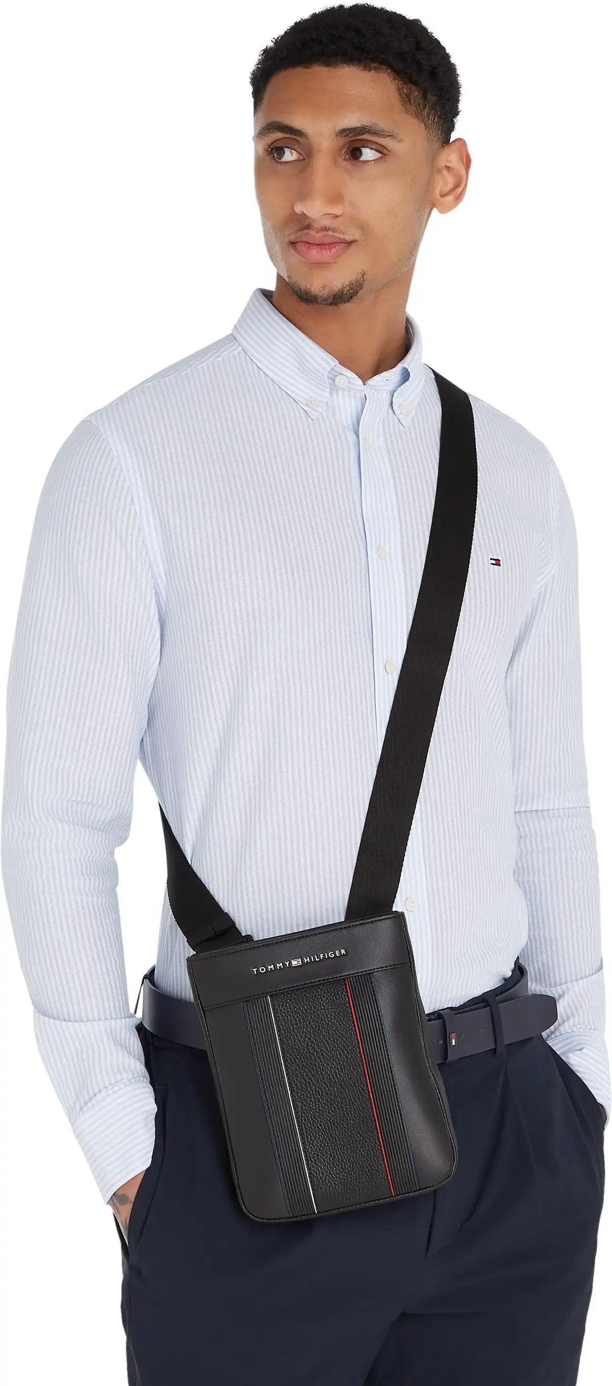 Tommy Hilfiger TH FOUNDATION MINI C, BDS Siyah Erkek Çanta & Cüzdan