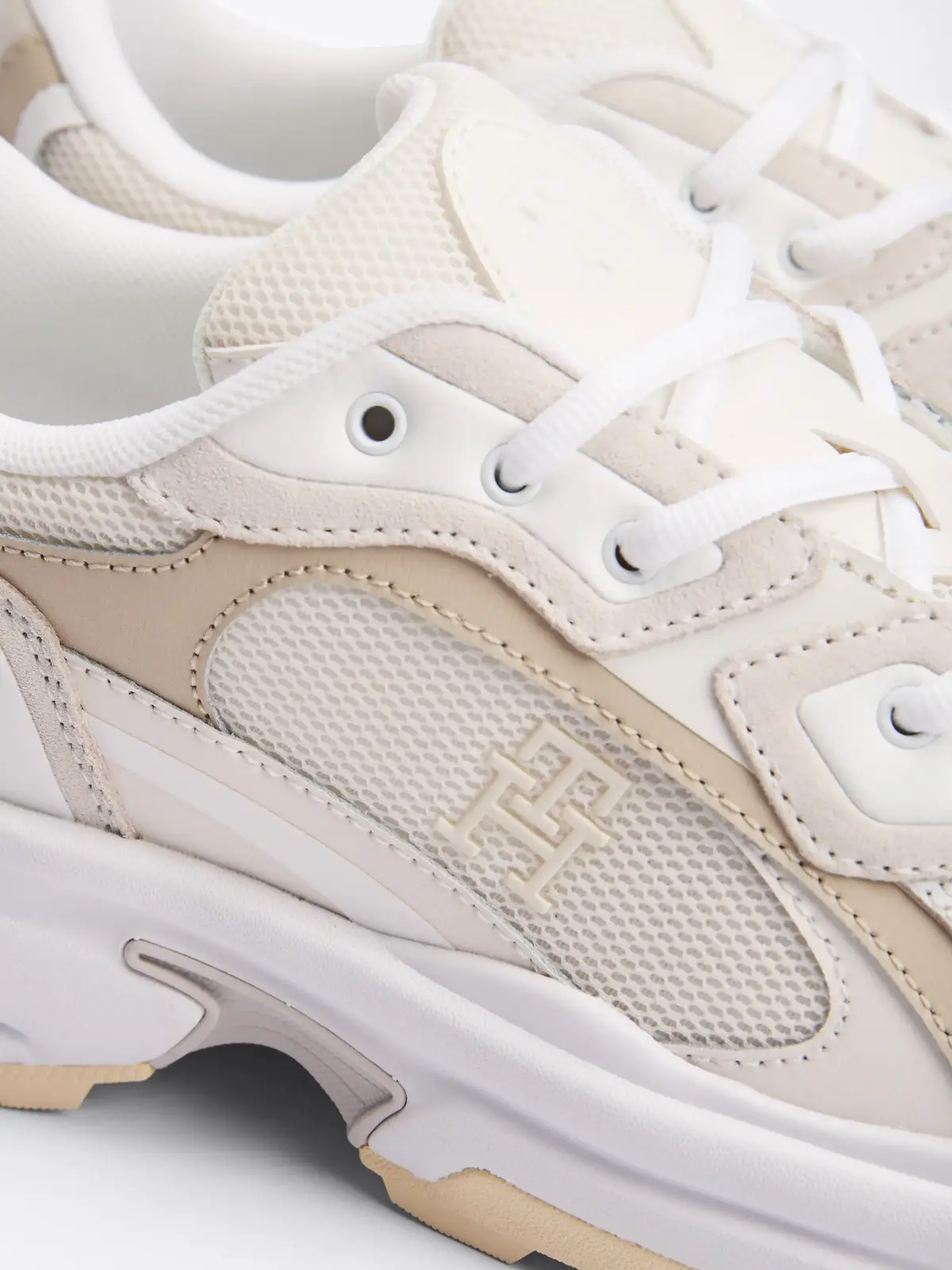 Tommy Hilfiger TH MODERN RUGGED RUN, 0F7 Krem Kadın Spor Ayakkabı & Sneaker