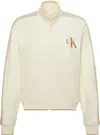 Calvin Klein LS STRETCH TERRY FZ TRACK JACKET Kadın Krem Sweatshirt